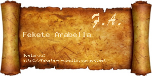 Fekete Arabella névjegykártya